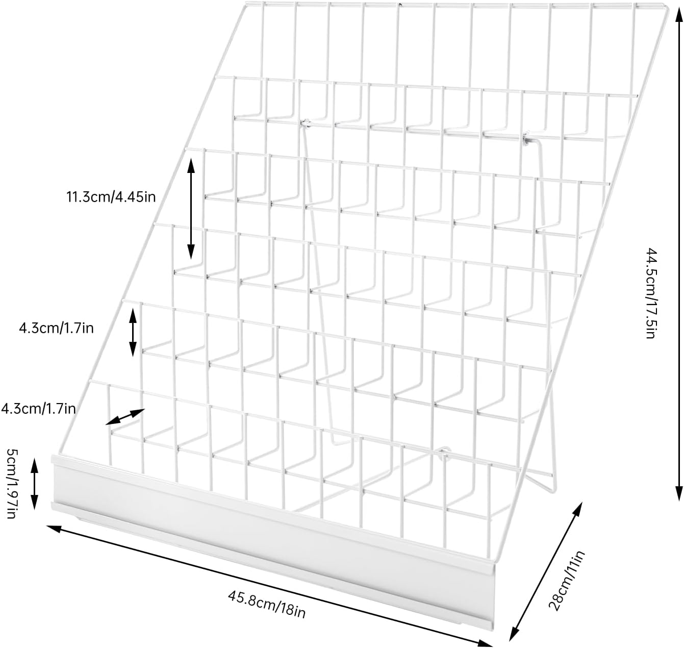 Wire Magazine Rack, Magazine Rack Floor with 6 Open Tiers, Literature Display Rack, Tabletop Display Stand (White)