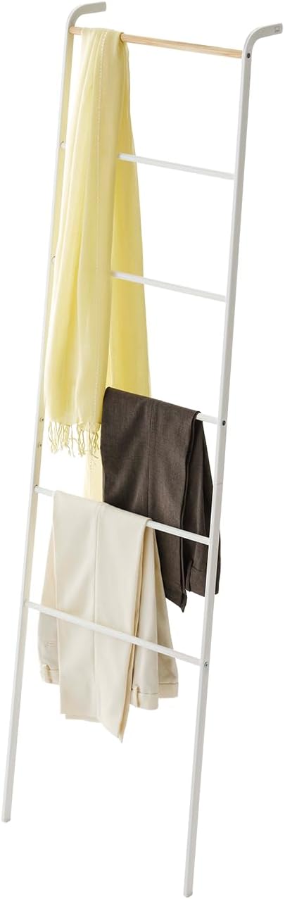 Yamazaki Home Leaning Ladder Rack, Space Saving Steel One Size Black