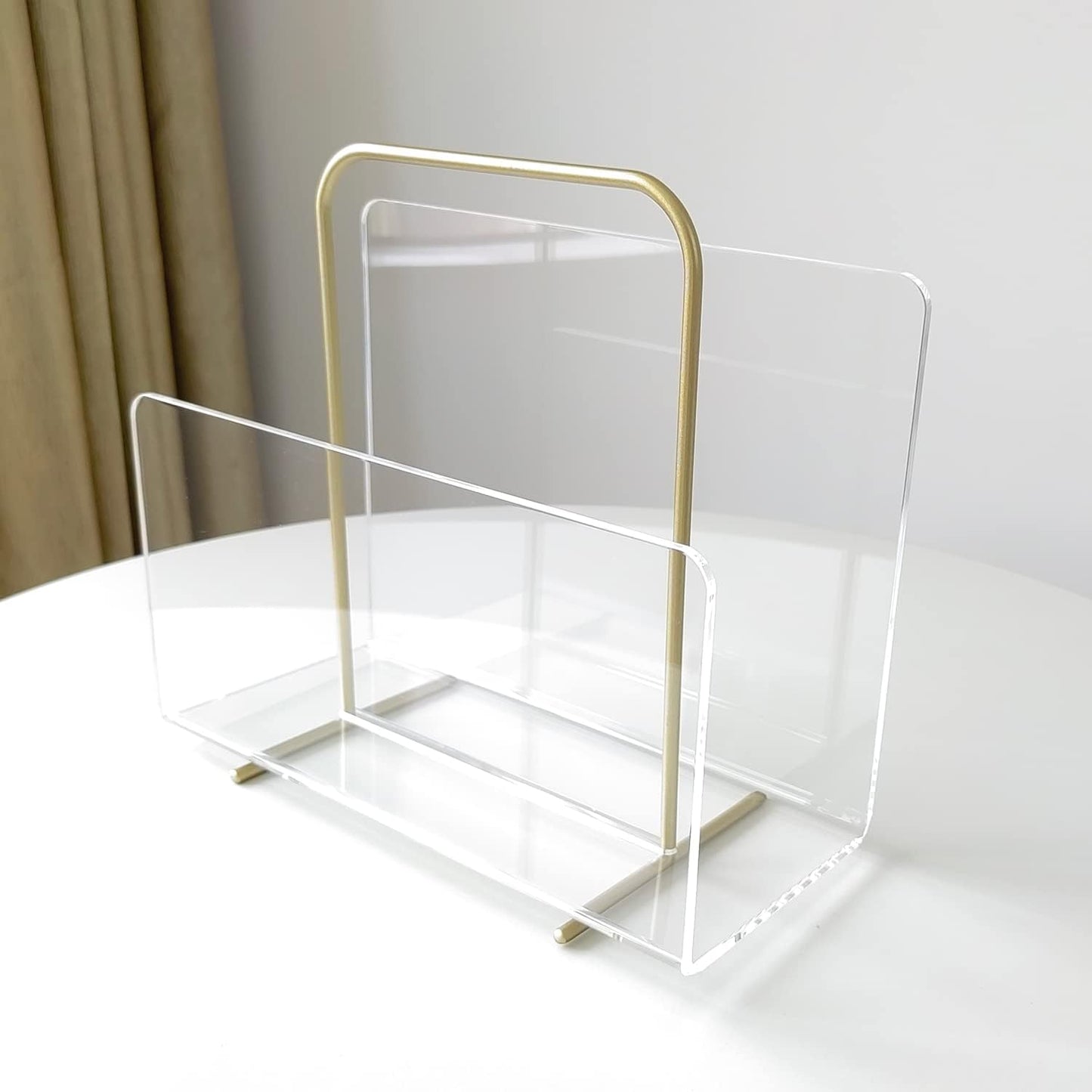 Acrylic Magazine Holder, Crystal Clear Acrylic Magazine Book Rack, Desktop File Organizer for Office Organization, Storage,Home Office Decoration,Reception