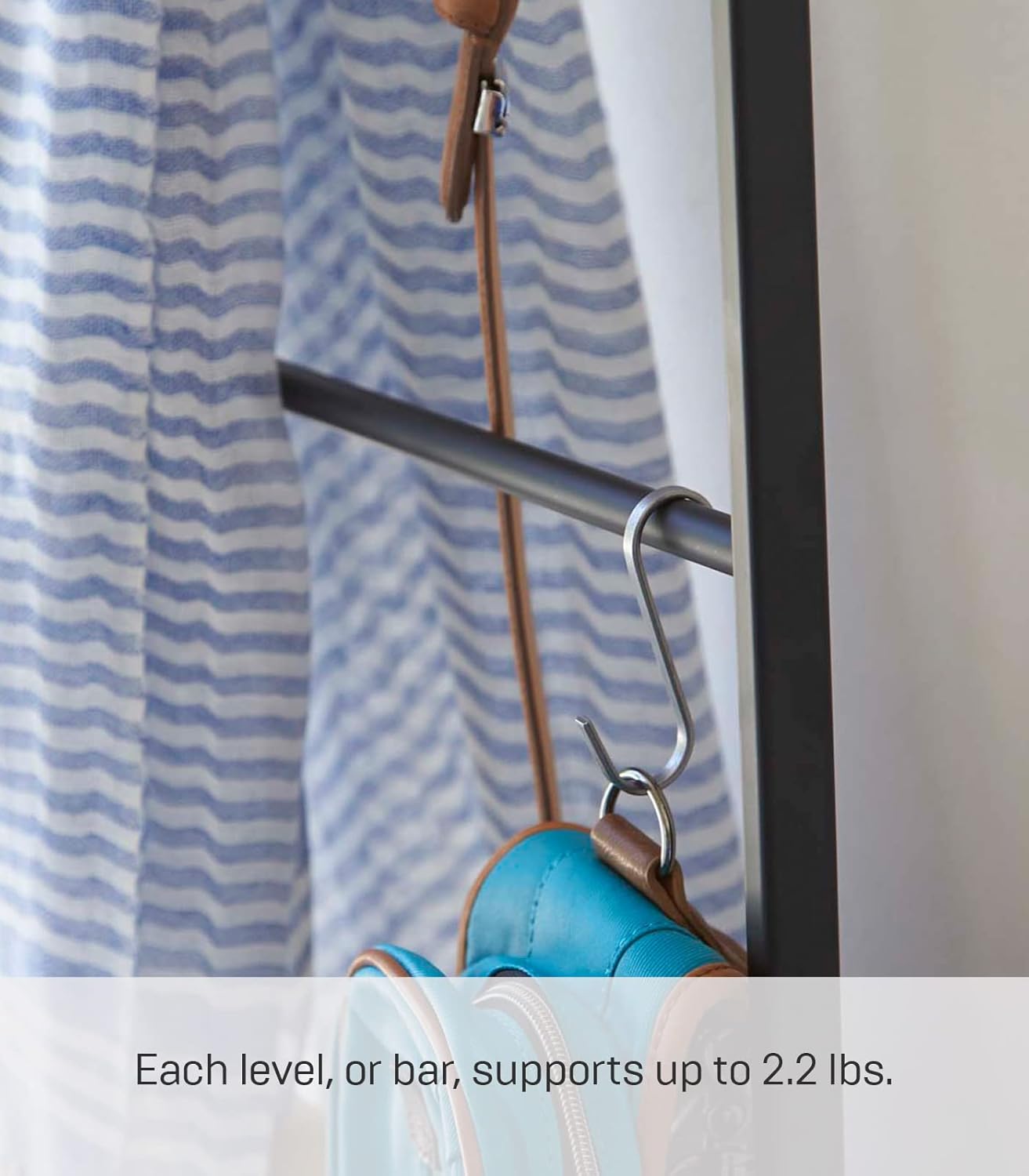 Yamazaki Home Leaning Ladder Rack, Space Saving Steel One Size Black