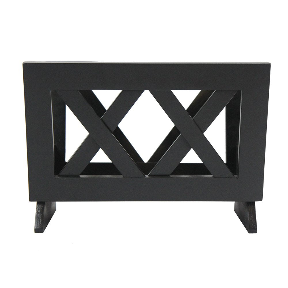 Oceanstar Contemporary Wood Magazine Rack, Black